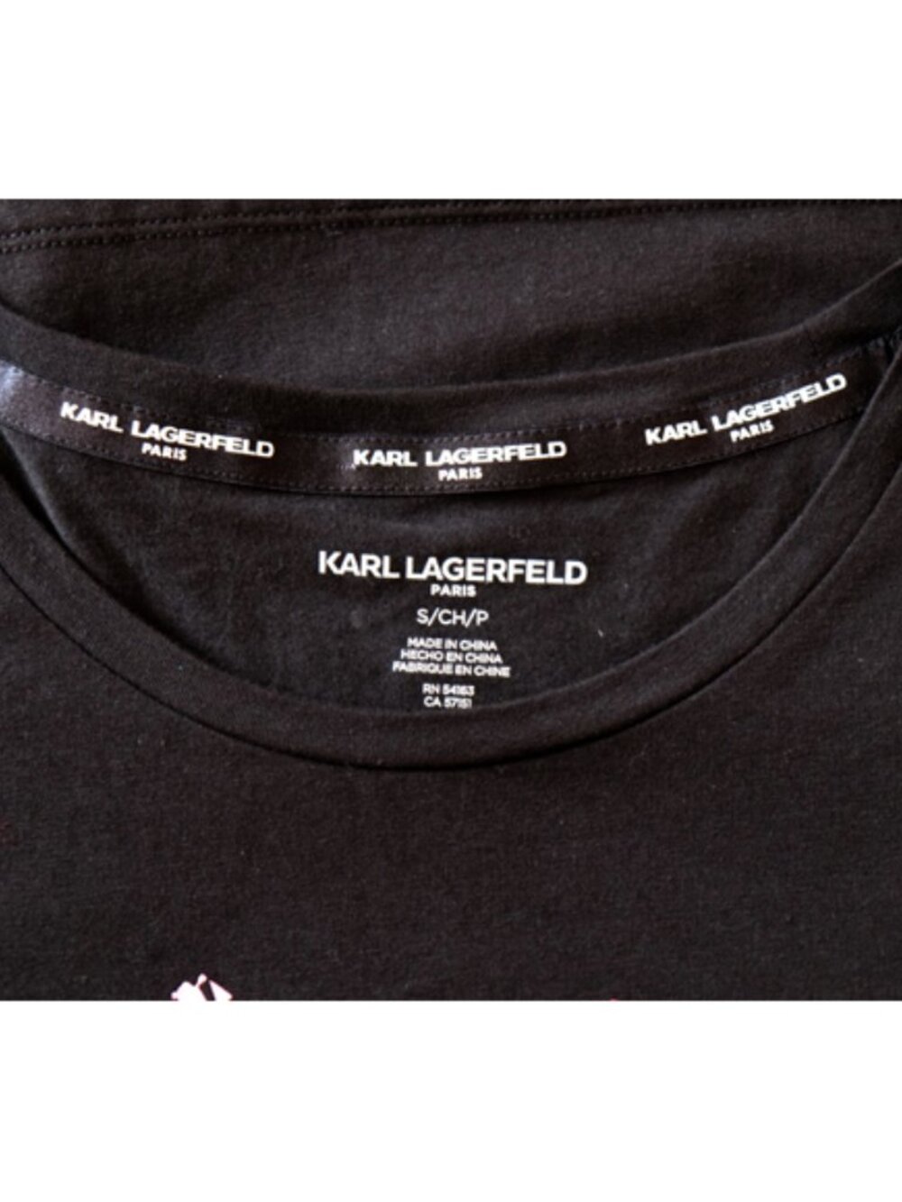 Karl Lagerfeld Paris red/coral/pink heart T-shirt in stretch cotton - Picture 8 of 11